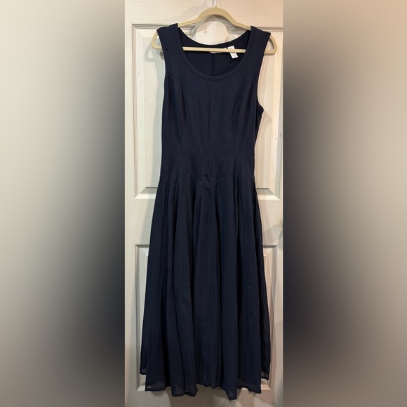 Kaktus Dresses & Skirts - Kaktus Navy Blue Chiffon Bubble Midi Lined Dress Cotton Stretch size Medium